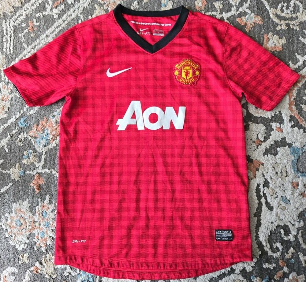 Manchester United Shirt Large Boys Red Kids Home Nike Jersey